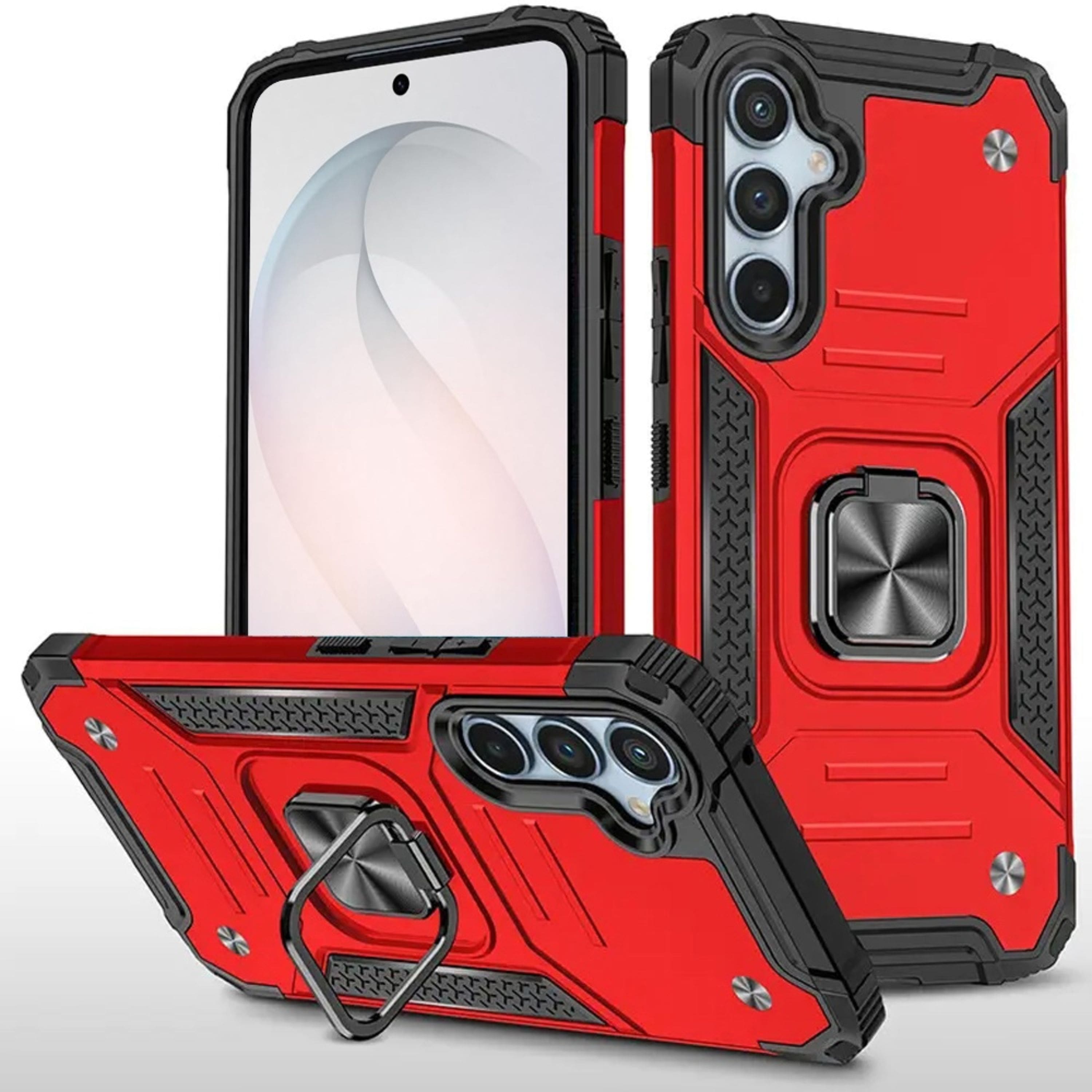 Kitcheniva - Robust Magnetic Stand Shockproof Cover Plus Tempered Glass For Samsung S26 FE - Red price history on PriceWatchPro