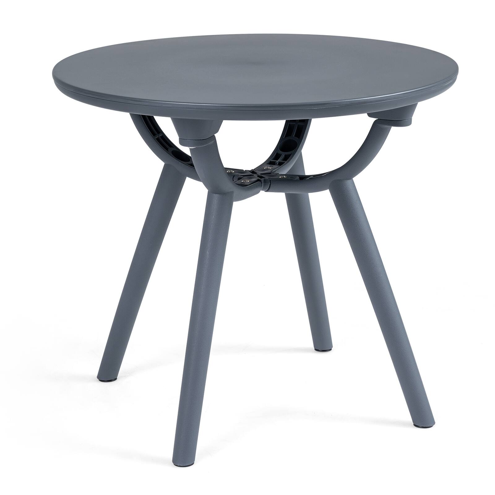 Alt View 9. Gymax - Gymax Outdoor Side Table 20'' Round Storage Side Table Weather-Resistant End Table Gray - Gray.