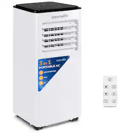 SereneLife - 8000 BTU Portable AC, 350 Sq. Ft. with LCD Remote, Auto Mode, Low Noise, Wrapped Compressor (SLACP803)