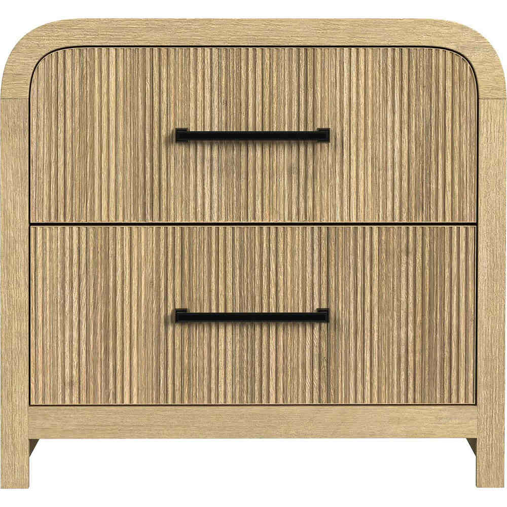 Front. Elements - Ridgemont 2-Drawer Nightstand with USB - Natural - Natural.
