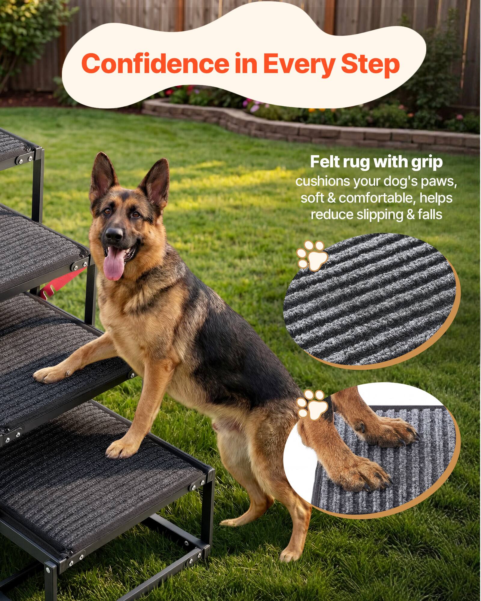 Confidence in Every Step

Felt rug with grip cushions your dog's paws, soft & comfortable, helps reduce slipping & falls
