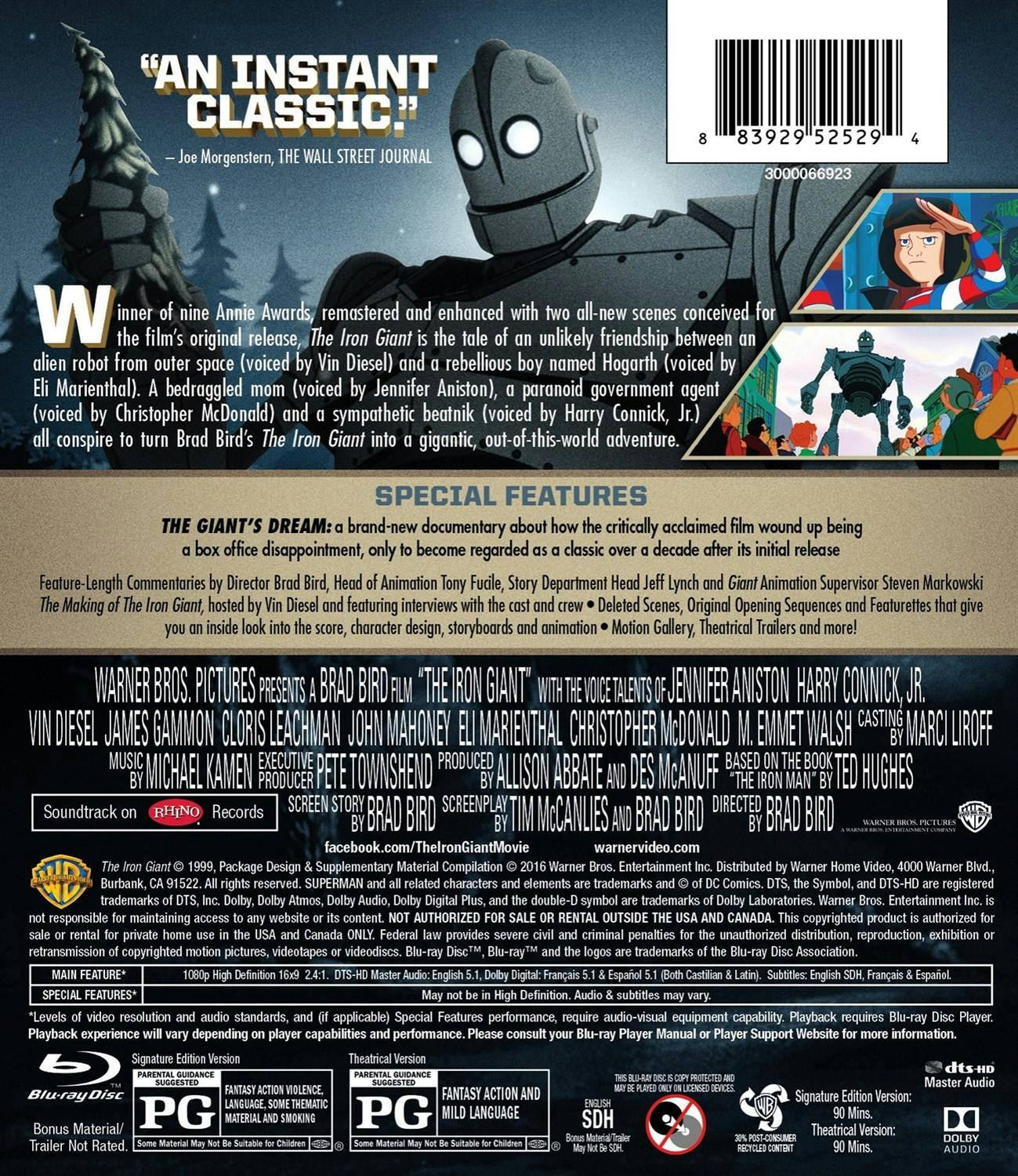 Back. The Iron Giant: Signature Edition (Blu-ray Signature Edition) [Blu-ray].