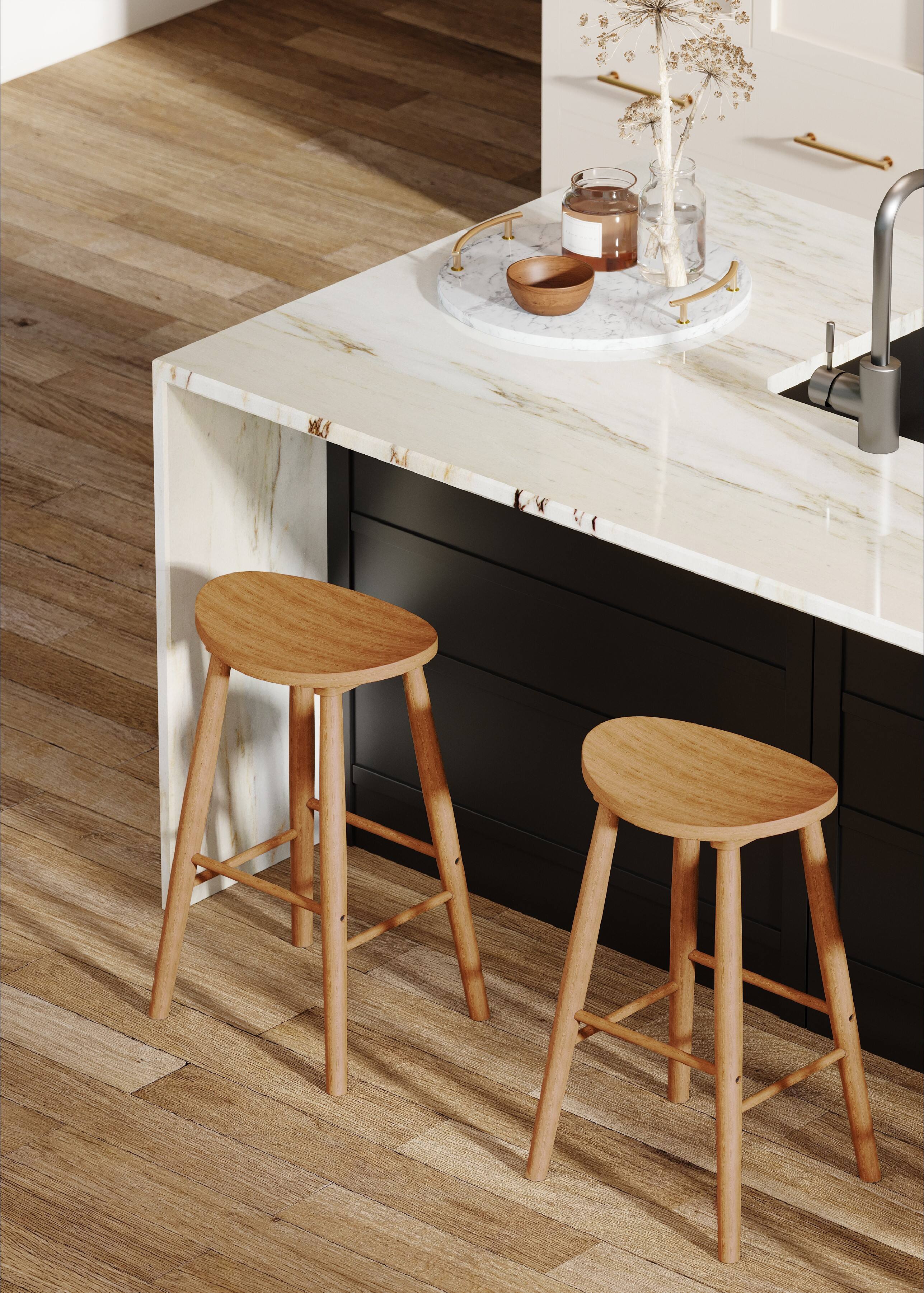 Alt View 4. Maven Lane - 30" Luna Bar Stool In Rustic Natural Wood Finish - Rustic Natural.