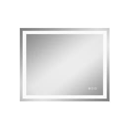 Boyel Living - 36 in W x 44 in L Rectangular Frameless Wall Bathroom Vanity Mirror with Front and Backlit and Anti Fog