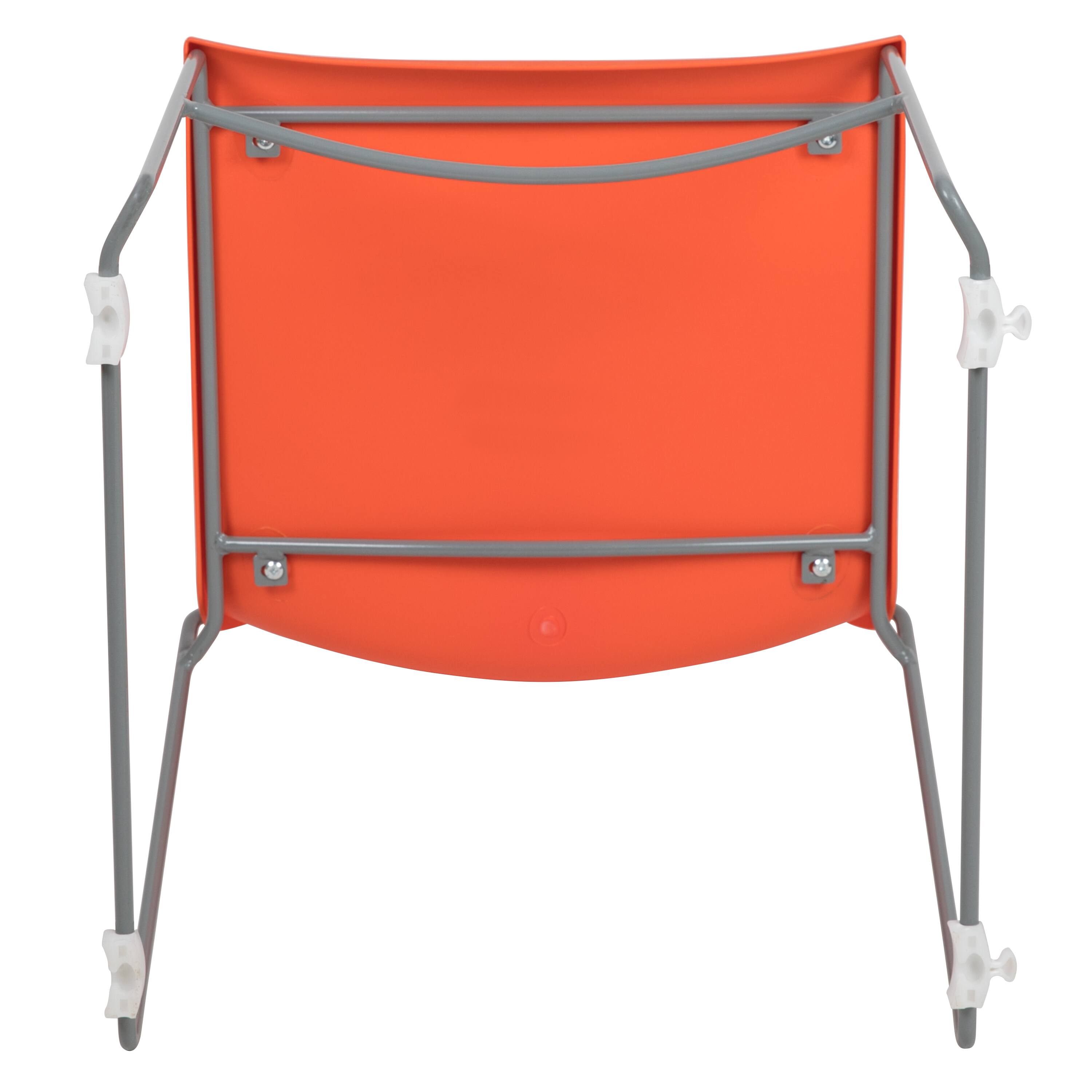 Alt View 9. Emma + Oliver - Home and Office Stack Chair with Lumbar Support and Metal Frame - Guest Chair - Orange.