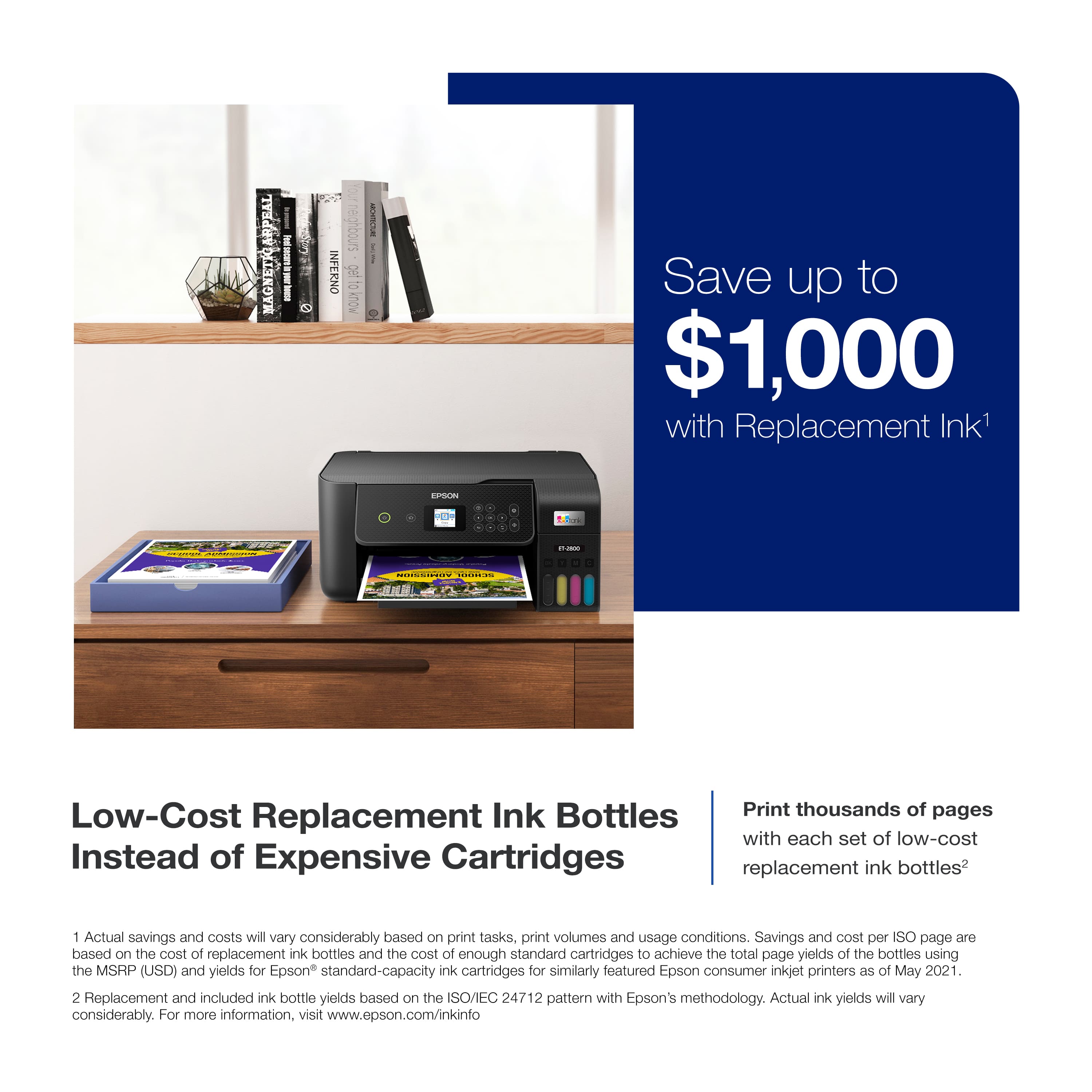 Alt View 26. Epson - EcoTank ET-2800 Wireless Color All-in-One Inkjet Cartridge-Free Supertank Printer - Black.