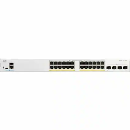 Front. Cisco Consumer Products - Cisco Catalyst C1300-24P-4G Ethernet Switch - 24 Ports - Manageable - Gigabit Ethernet - 10/100/1000Base-T, 1000Base-X - Unknown.
