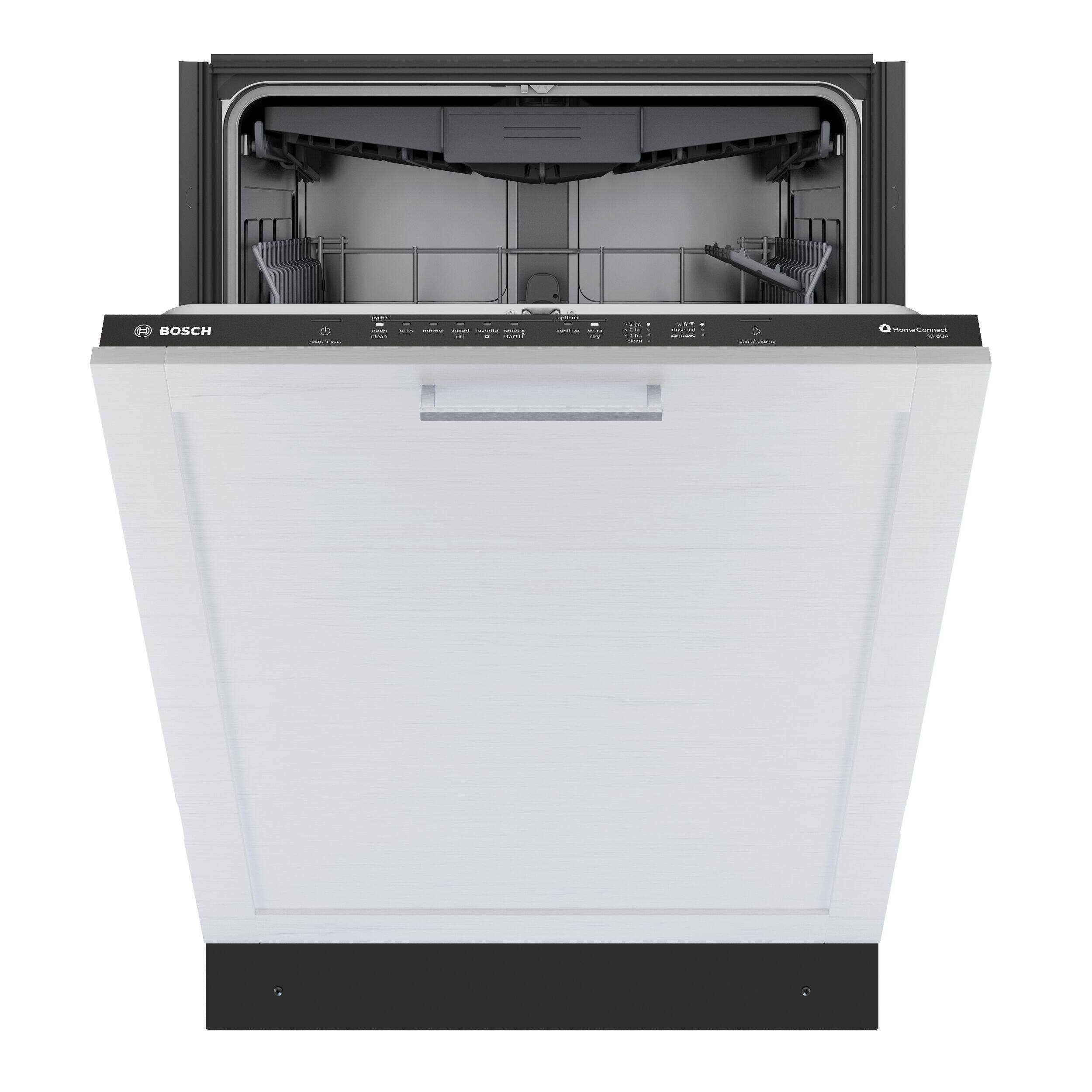 Alt View 3. Bosch - 300 Series 24" Top Control Smart Built-In Tub Dishwasher with 3rd Rack and Zone Wash, 46 dBA - Custom Panel Ready.