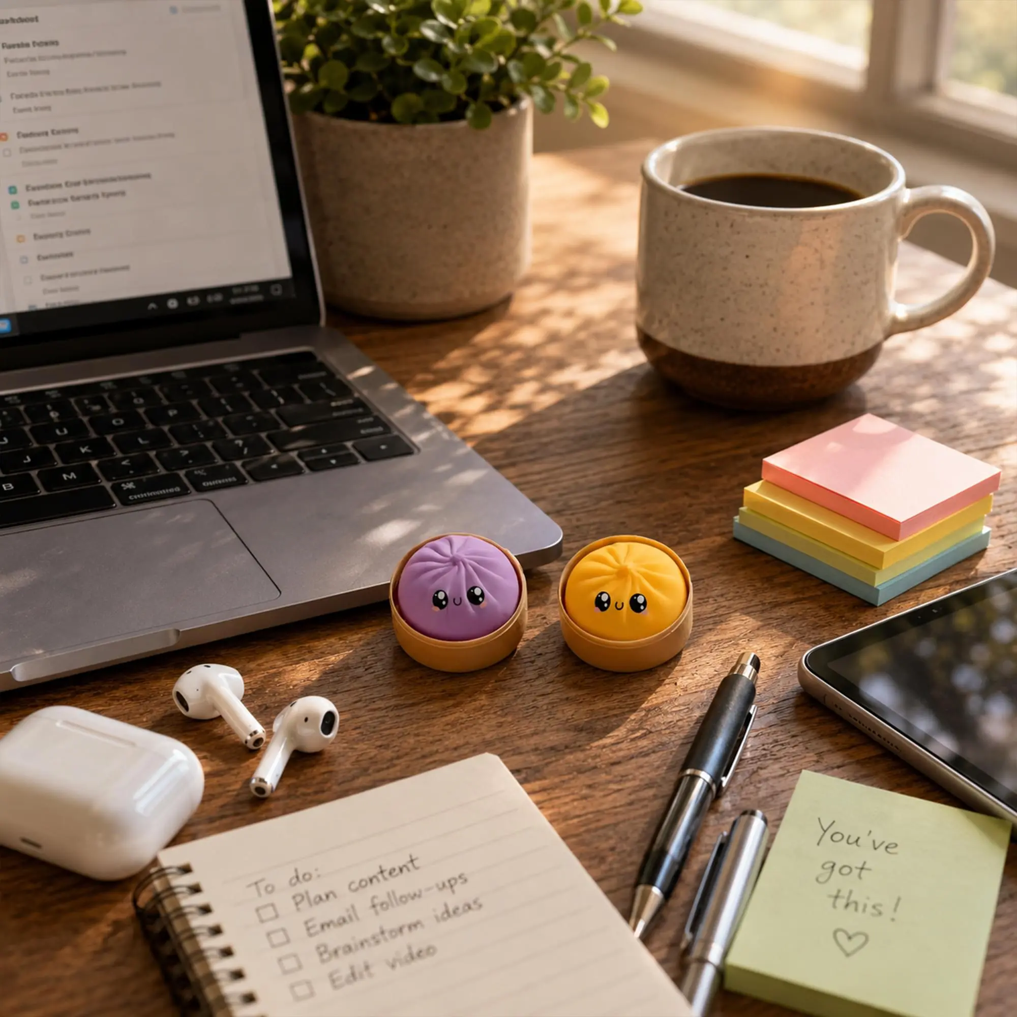 doot Ruesta noc Fetaro Tucede - - Codoera Co Ee Sce T J J E  d d . - 4 e 1 O U 1 5 L . K - I - M m TH - - 1 1

To do:
- Plan content follow-ups
- Email
- Brainstorm ideas
- Edit video

You've got this!