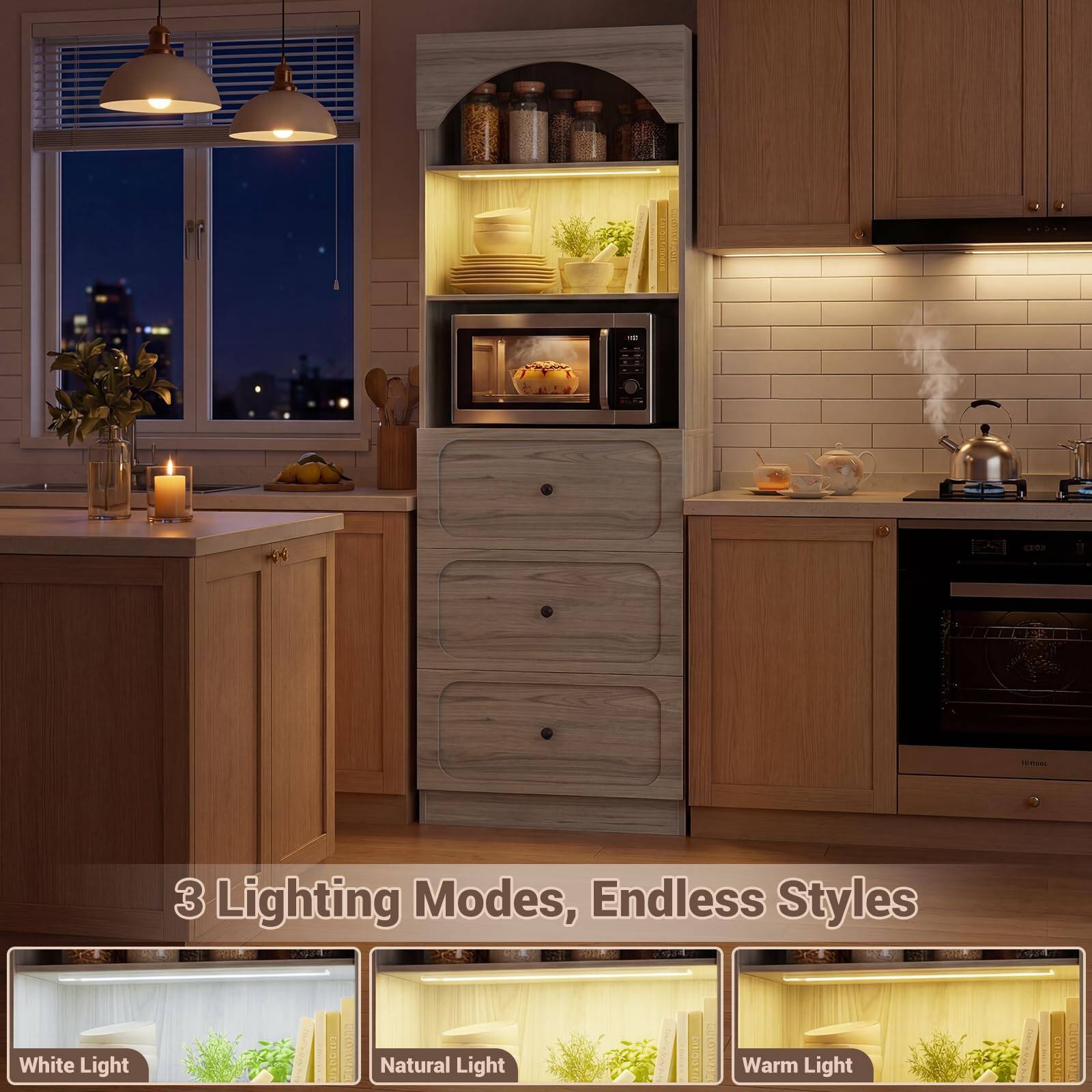3 Lighting Modes, Endless Styles

White Light | Natural Light | Warm Light