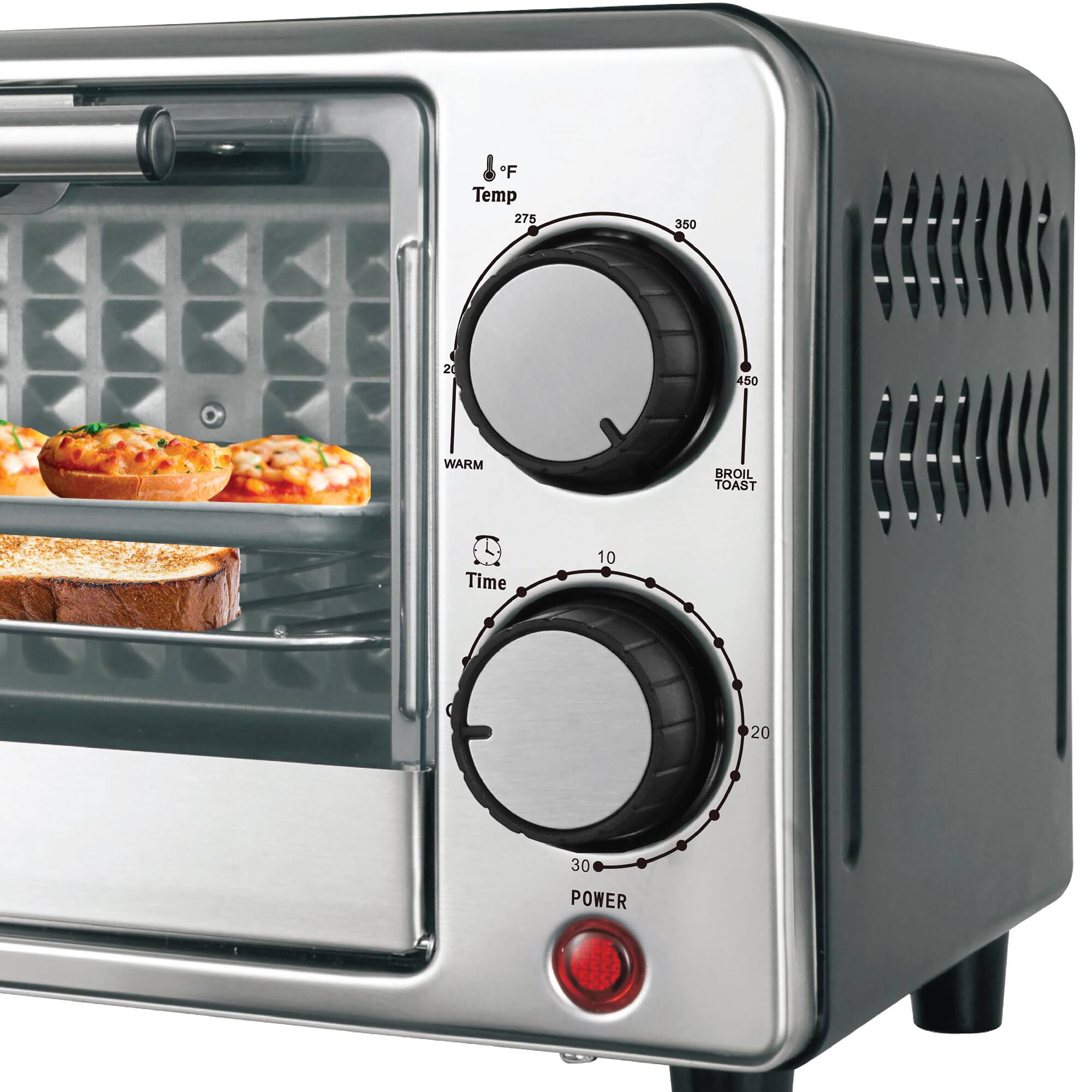 *F Temp 275 350 450 WARM BROIL TOAST Time 10 20 30 POWER