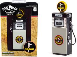 1951 Wayne 505 Gas Pump "Signal Gasoline" "Vintage Gas Pumps" Series 10 1/18 Diecast Model by Greenlight - Black and Gray
