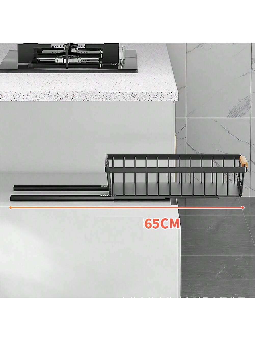 Alt View 6. GARVEE - Pull Out Cabinet Organizer, Multifunctional Slide Out Cabinet Organizers, No Drill Pull Out Shelf Storage Drawer,Black - Black.