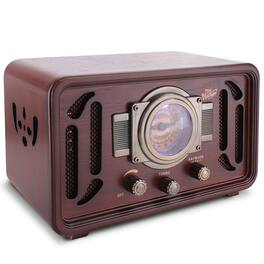 Pyle - Retro Bluetooth Radio Speaker, Vintage Style AM/FM Stereo with USB, SD, AUX, RCA & MP3 Playback - Red