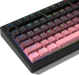 Womier - Shine Through PBT Keycaps Set, OEM Profile Custom Keycaps for Cherry Gateron MX Switches Mechanical Keyboard - Pink-132 Keys