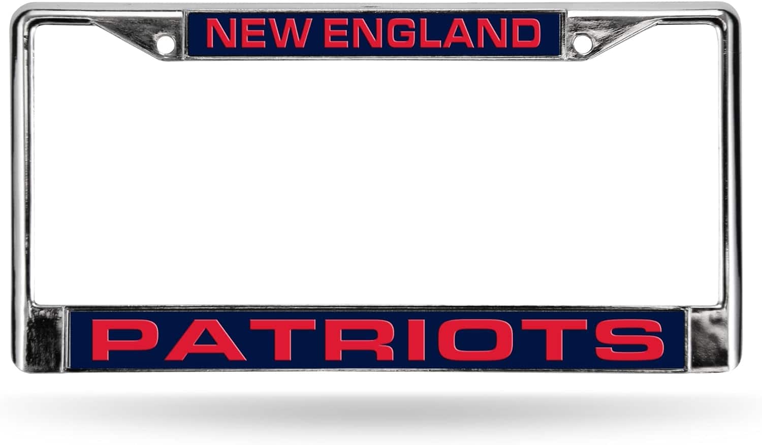 Rico Industries - New England NE Football Patriots Chrome Metal Laser Cut License Plate Frame - Multi