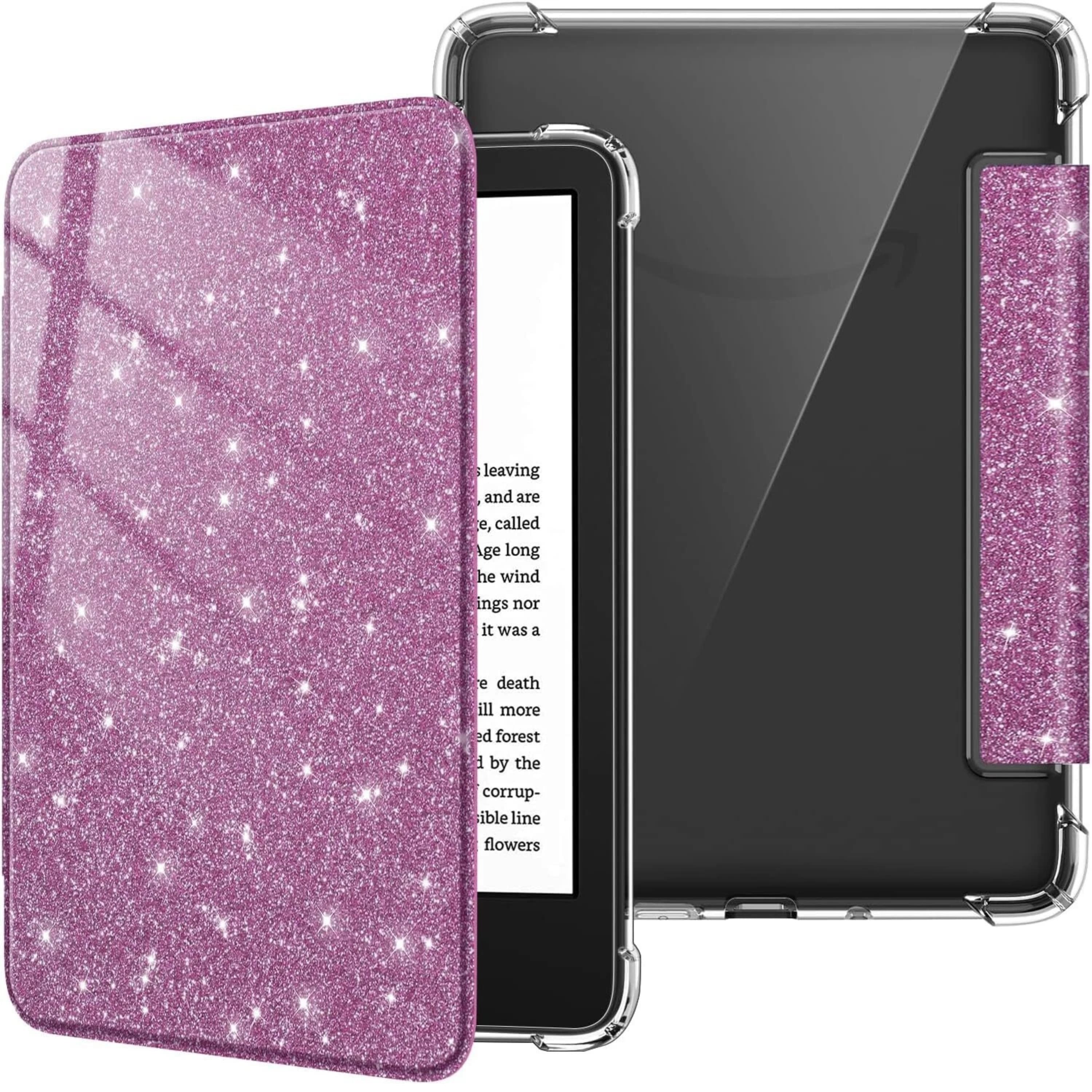 Kitcheniva - Lightweight Clear Slim Case For Kindle 6 Inch 11th Generation Glitter Purple - Glittering Purple