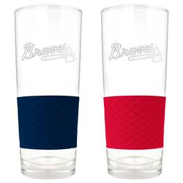 Great American Products - Atlanta Braves 22oz. Logo Score Pint Glass Two-Piece Set - Multicolor