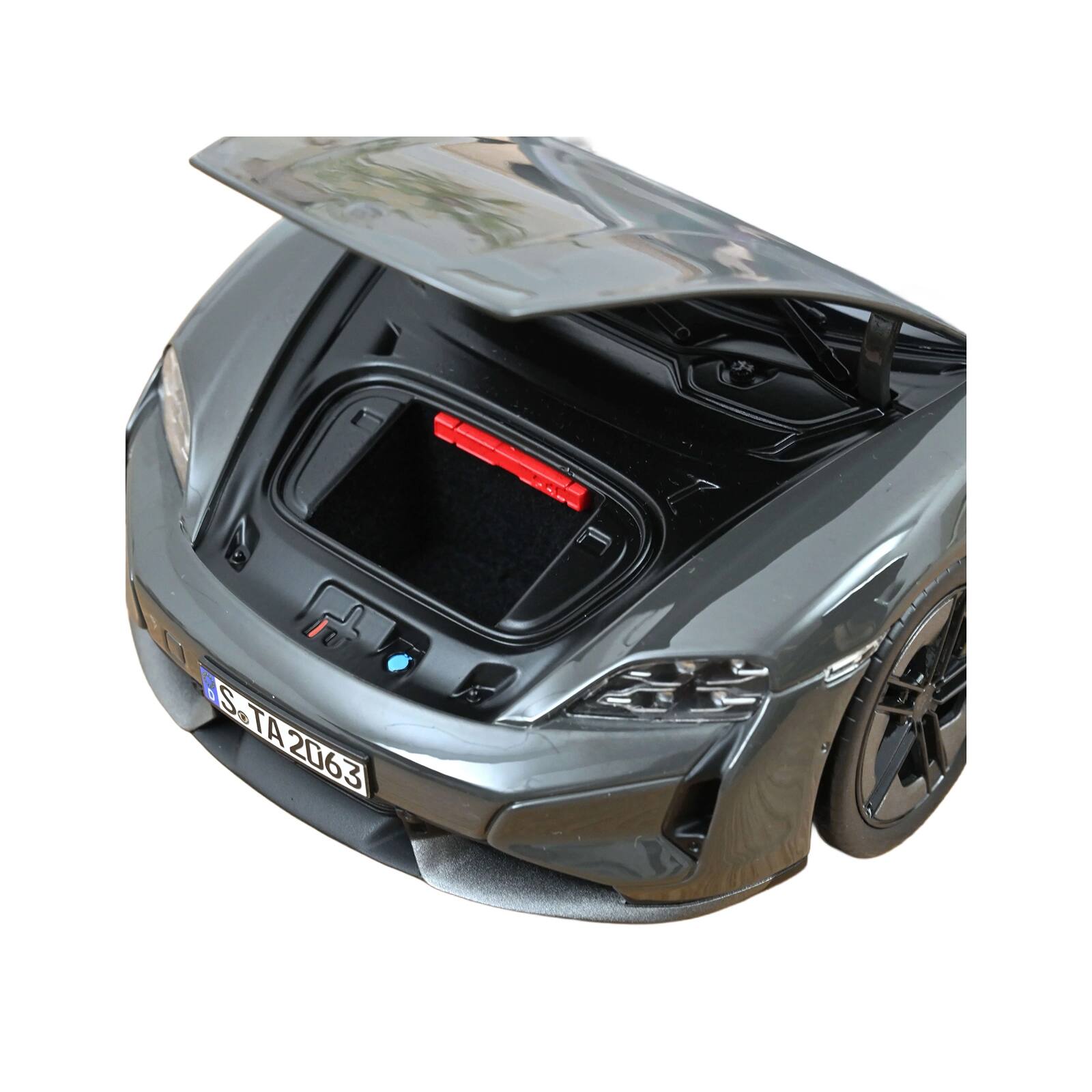 Alt View 2. Norev - 2024 Porsche Taycan Turbo S Slate Gray Neo 1/18 Diecast Model Car by Norev.