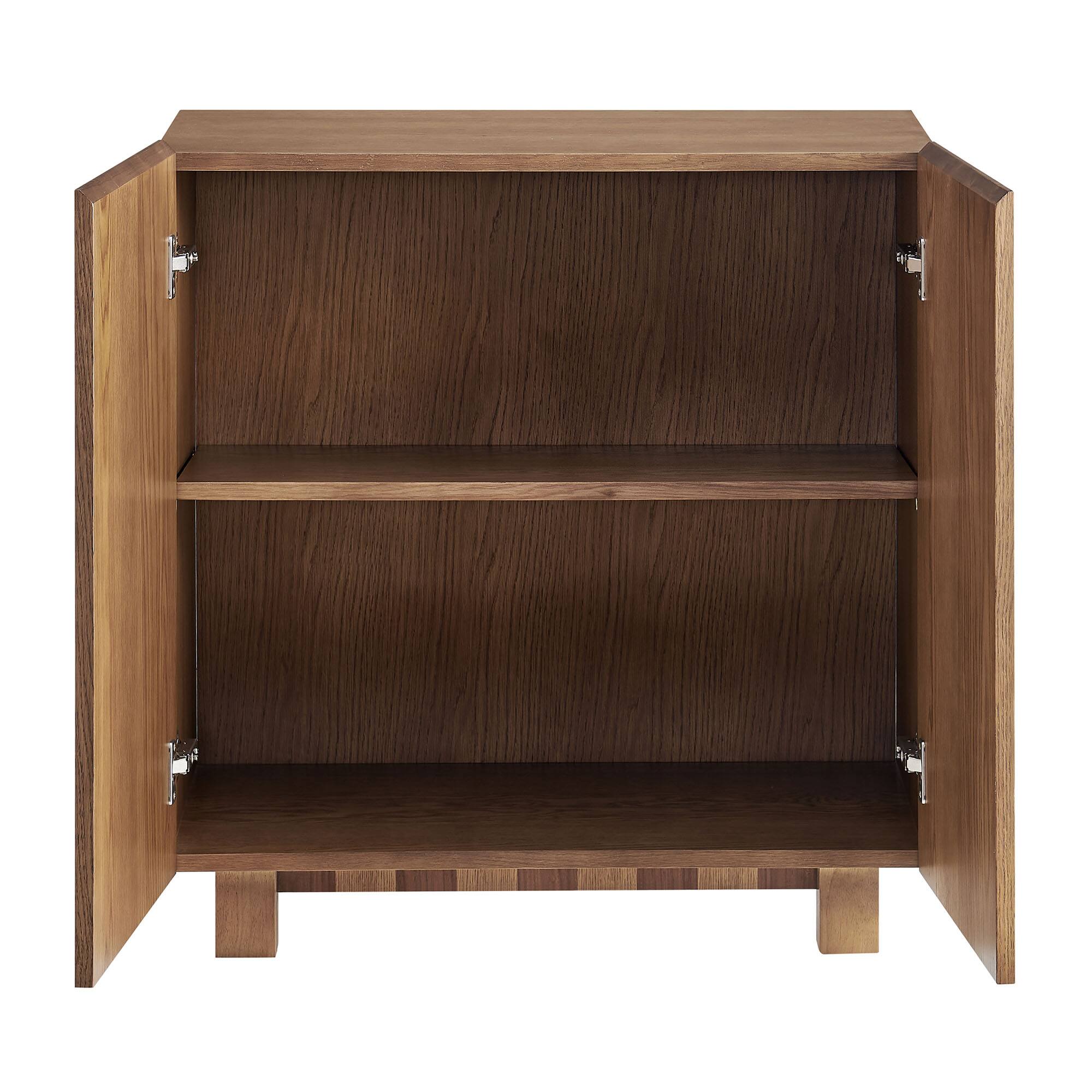 Alt View 3. Modway - Kline 2-Door Striped Accent Cabinet by Modway - Oak Walnut Stripe.