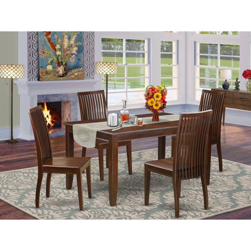 Left. East West Furniture - Dining Room Set Mahogany - Brown.