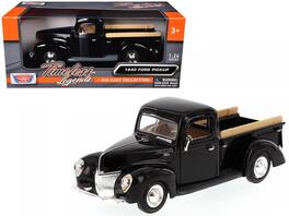 1940 Ford Pickup Truck 1/24 Diecast Model Car by Motormax - Black