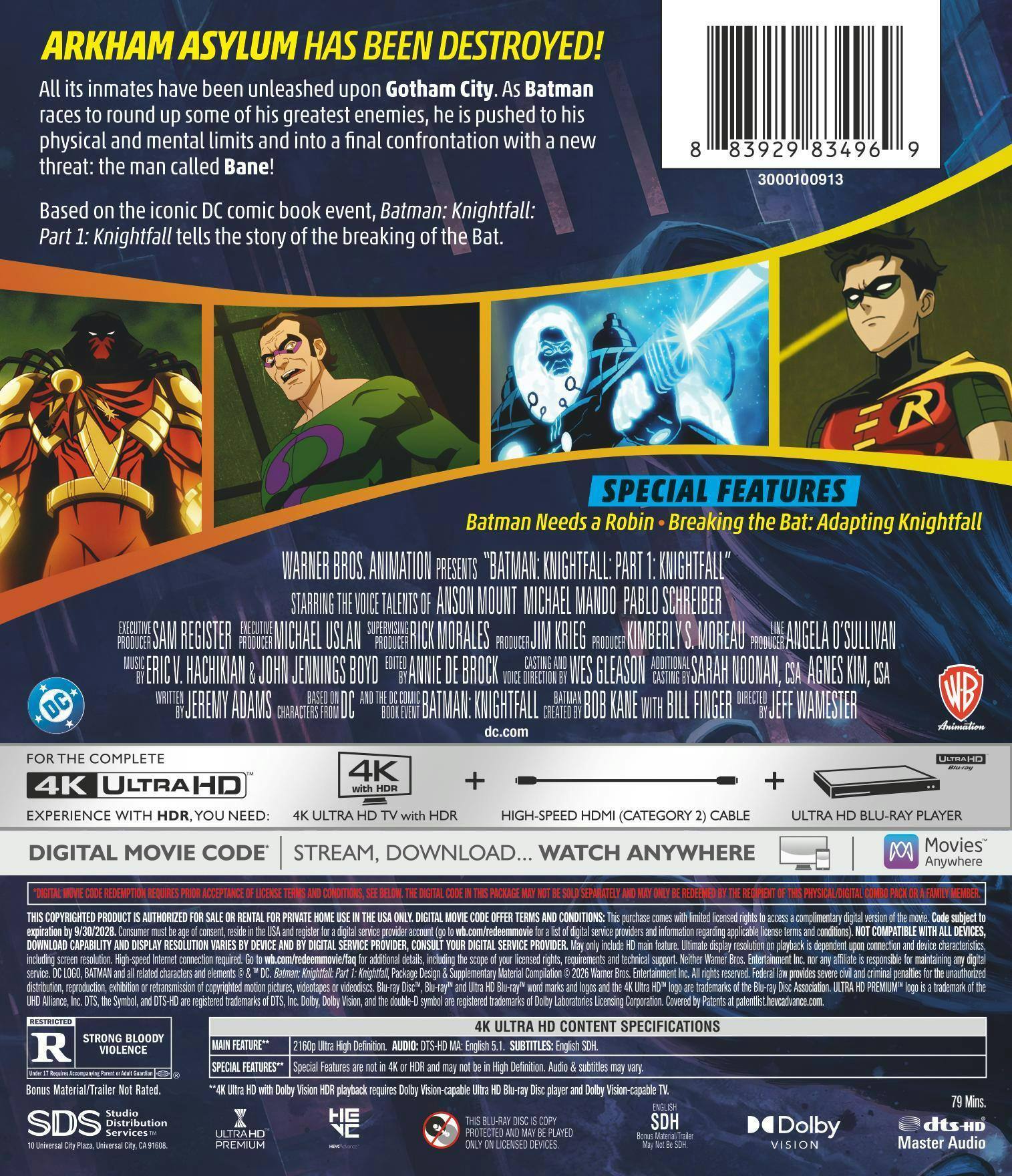 Back. Batman: Knightfall Part 1: Knightfall (4K Ultra HD + Digital) [UHD].