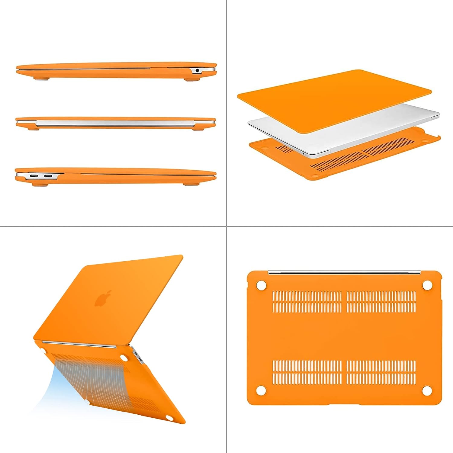 Alt View 1. mosiso - 4IN1 Case Kit for MacBook Air 13 inch M1 A2337 A2179 A1932 2021-2018, Hard Shell&Keyboard Cover&Screen Protector&Pouch - Orange.