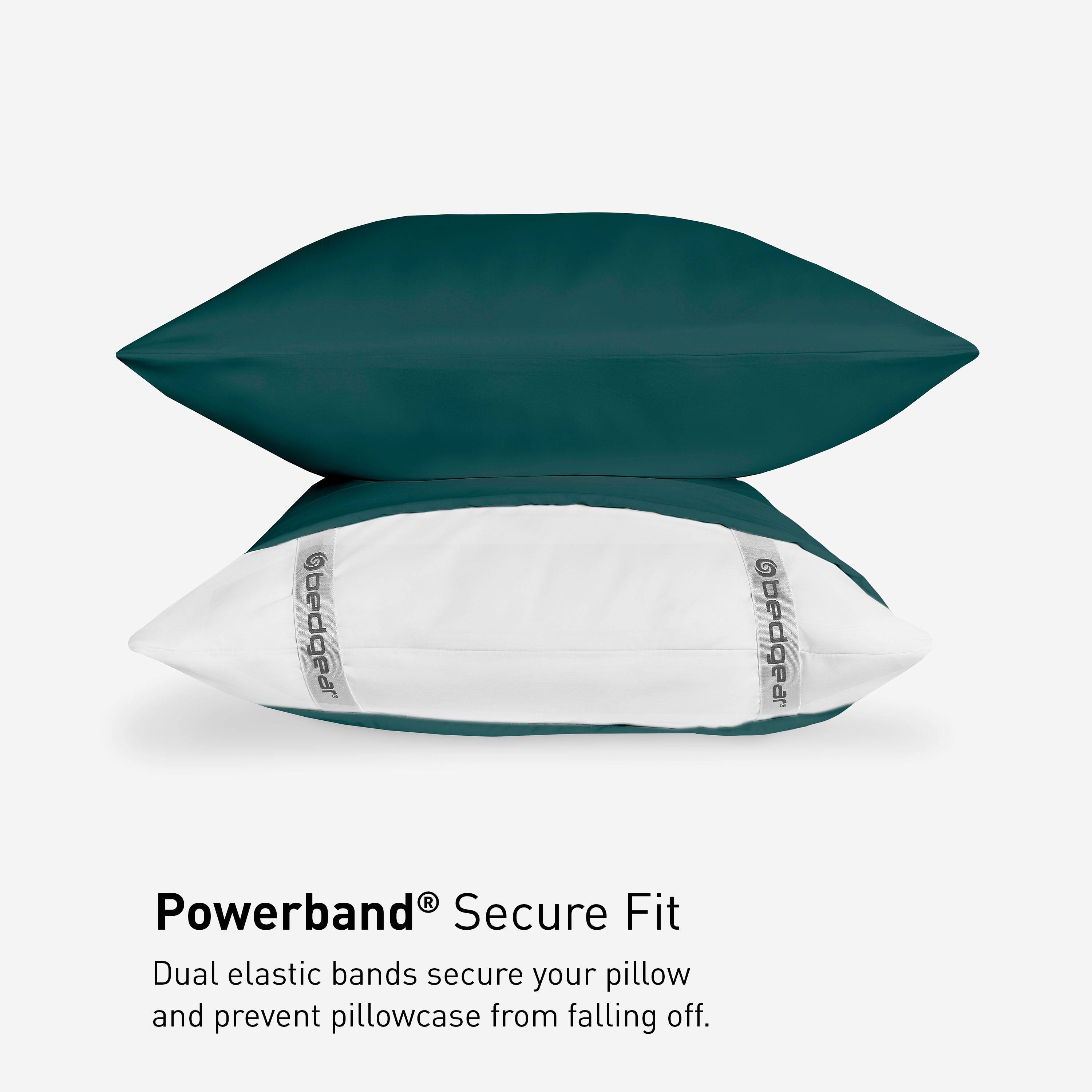 bedgear R Powerband Secure Fit Dual elastic bands secure your pillow and prevent pillowcase from falling off.