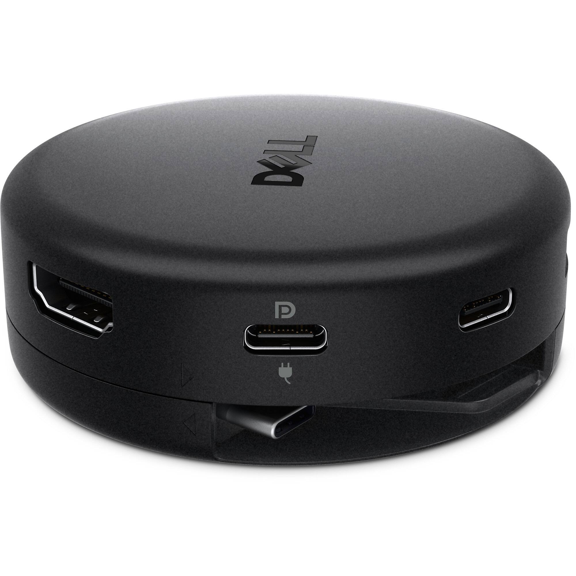 Angle. Dell - Pro DA326 7-in-1 USB-C Universal Multiport Travel Hub - Black.