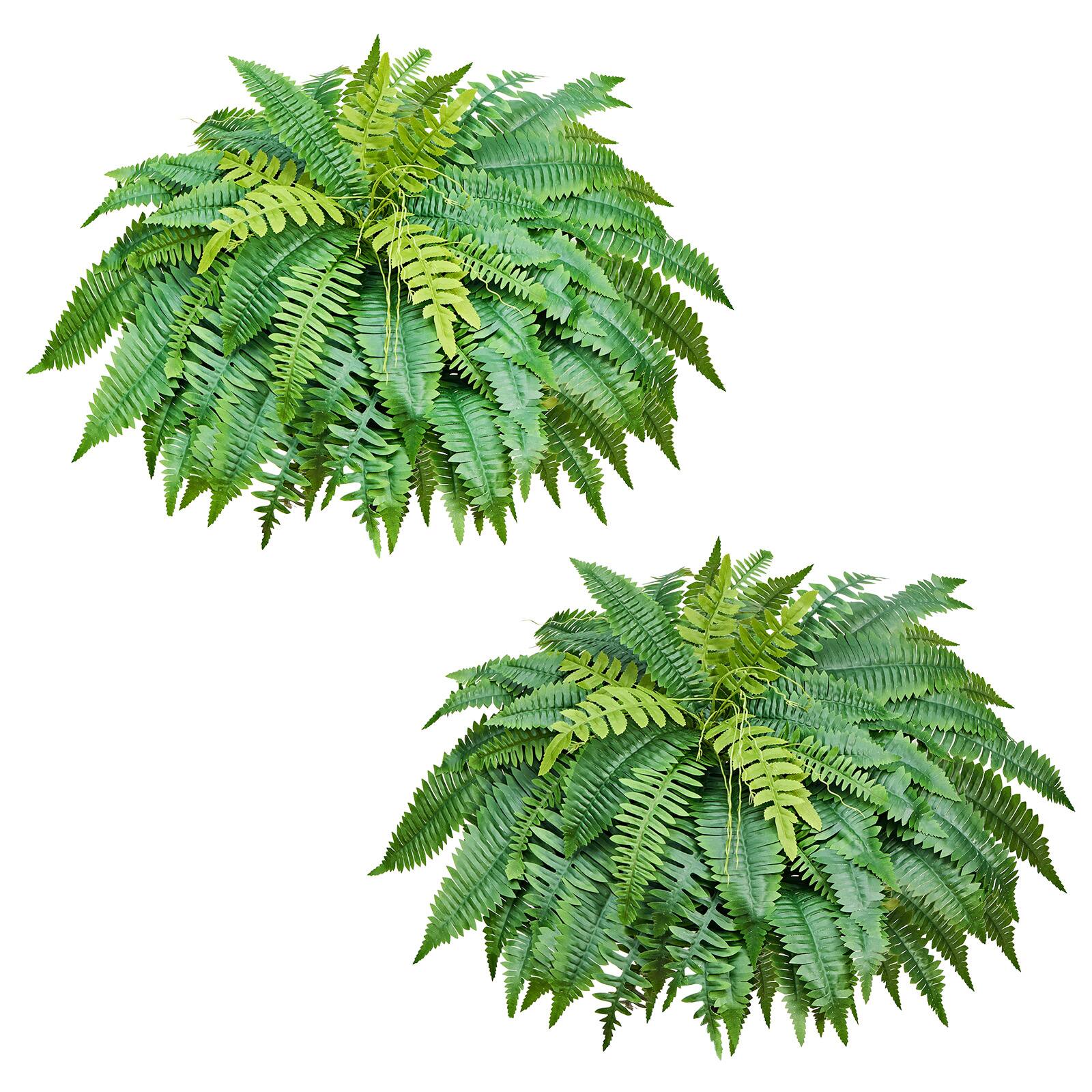 Front. VEVOR - Artificial Ferns, 45 Inch Fake Boston Fern Bush Plant with 63 Fronds, Faux Greenery for Indoor/Outdoor Decor - Green.