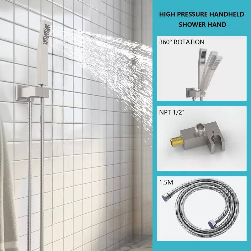 HIGH PRESSURE HANDHELD SHOWER HAND  
360° ROTATION  
NPT 1/2"  
1.5M
