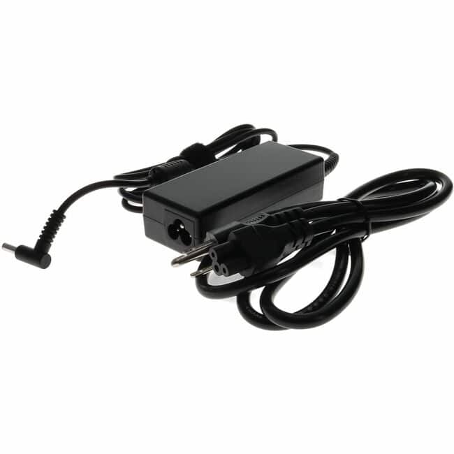 AddOn - HP 710412-001 Compatible 65W 19V at 3.33A Black 4.5 mm x 3.0 mm Laptop Power Adapter and Cable - 65 W - 19 V DC - Black