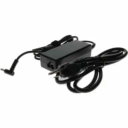 Front. AddOn - AddOn HP 710412-001 Compatible 65W 19V at 3.33A Black 4.5 mm x 3.0 mm Laptop Power Adapter and Cable - 65 W - 19 V DC - Black.