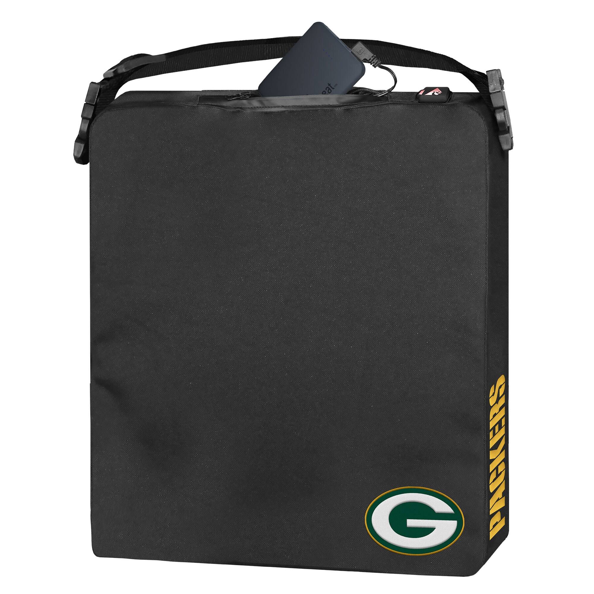 Alt View 2. ActionHeat - Black Green Bay Packers 5V Battery Heated Seat Cushion - Black.