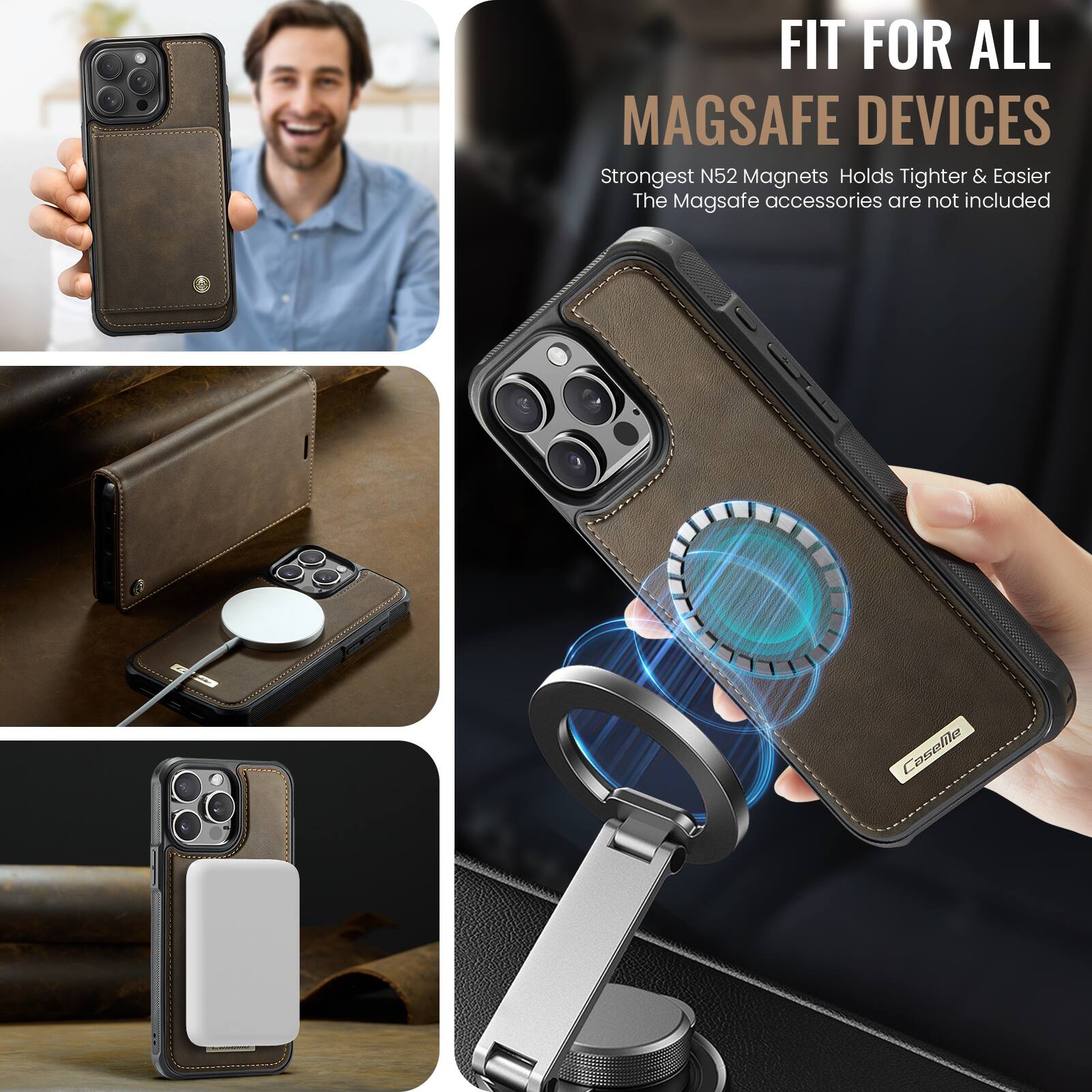 FIT FOR ALL MAGSAFE DEVICES

Strongest N52 Magnets Holds Tighter & Easier

The MagSafe accessories are not included