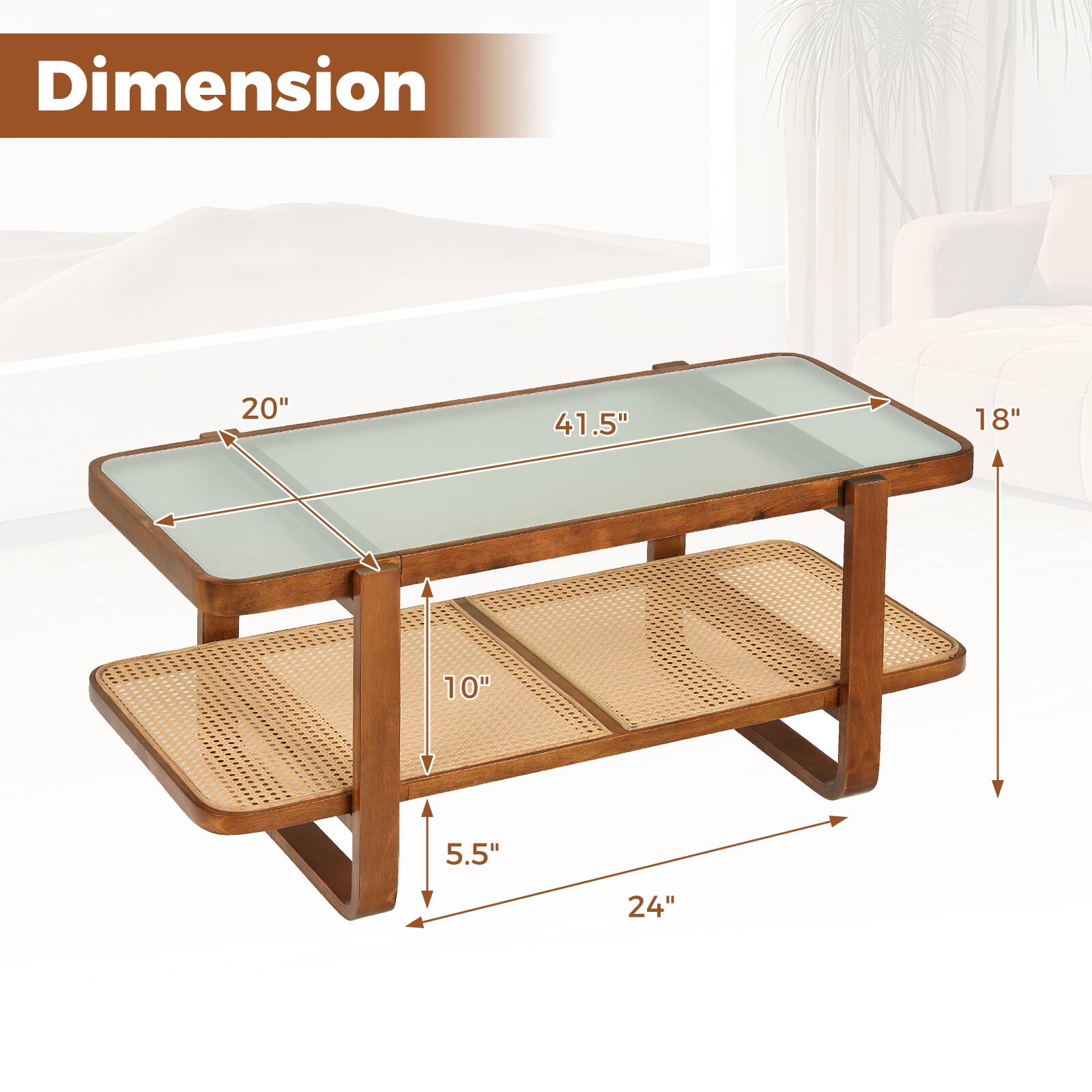 Dimension  
20"  
41.5"  
18"  
10"  
5.5"  
24"