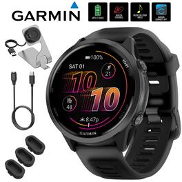 Garmin - Forerunner 570 47mm GPS Smartwatch, Aluminum & Black Band + Accessories Bundle - Slate Gray Aluminum - (2025)