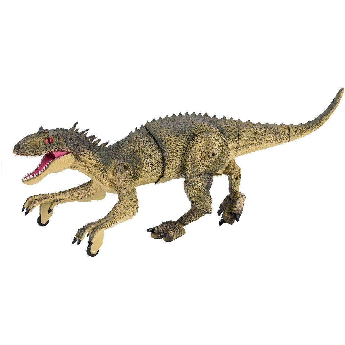Left. JuzToys - Remote Control Dinosaur, Dino Tyrannosaurus Toy, Roaring Life Like Movement, Green - Green.
