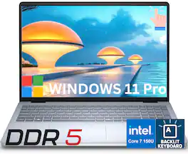 Dell - 16" FHD+ Touchscreen Laptop,Intel Core 7 150U,16GB RAM,1TB SSD, Backlit Keyboard Windows 11 Pro - Ice Blue