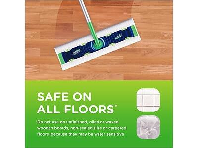 SAFE ON ALL FLOORS*

Do not use on unfinished, oiled or waxed wooden boards, non-sealed tiles or carpeted floors, because they may be water sensitive.