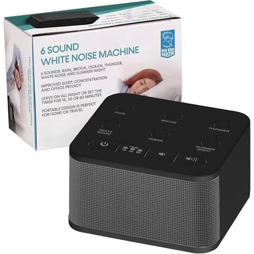 Cozy Serene - Bedroom Sleep Sound Machine - White Noise Device For And With Rain Sounds Portable Cancellation Nap Time Bedroom Or - Black