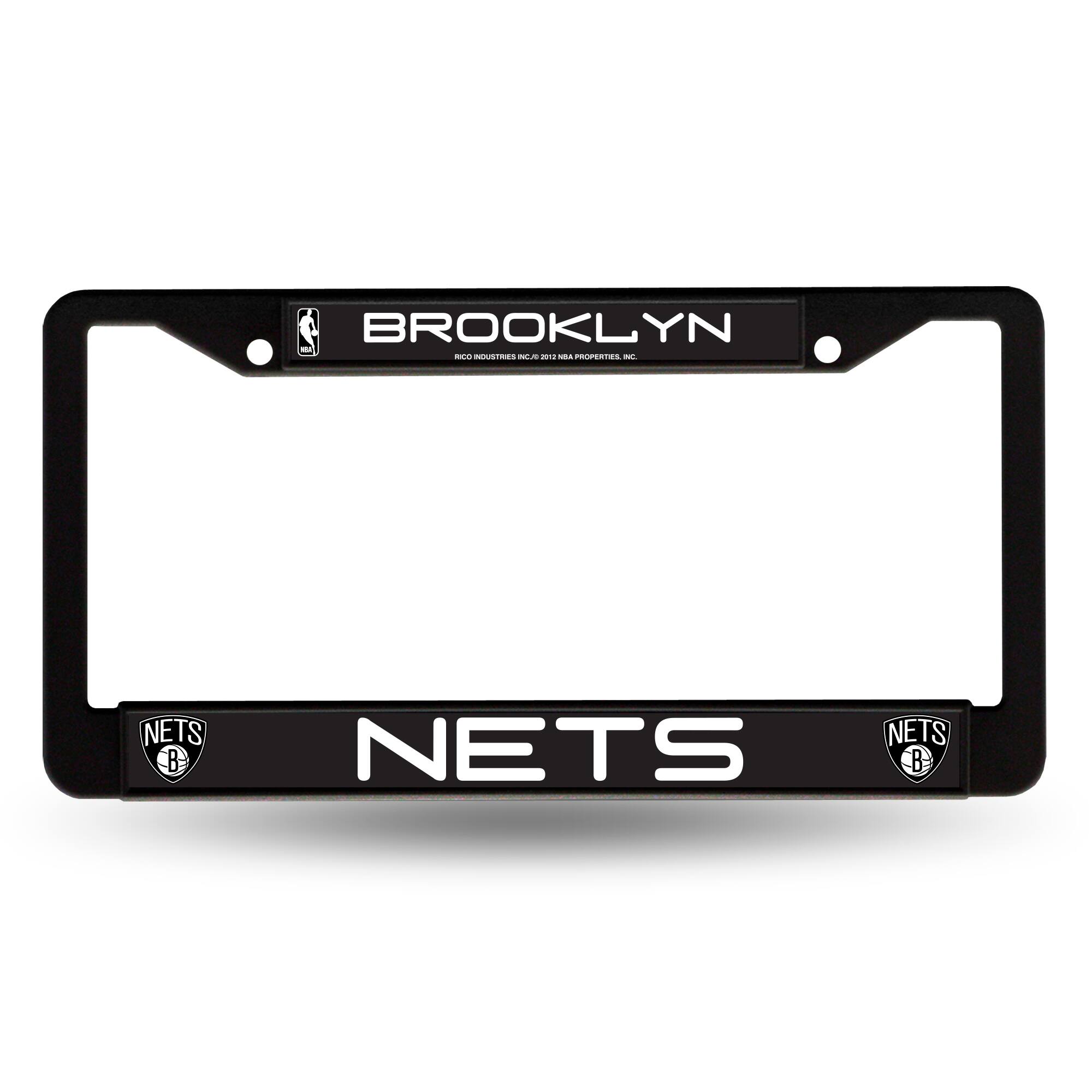 Brooklyn Nets Metal License Plate Frame - Standard 12 x 6 in - Black