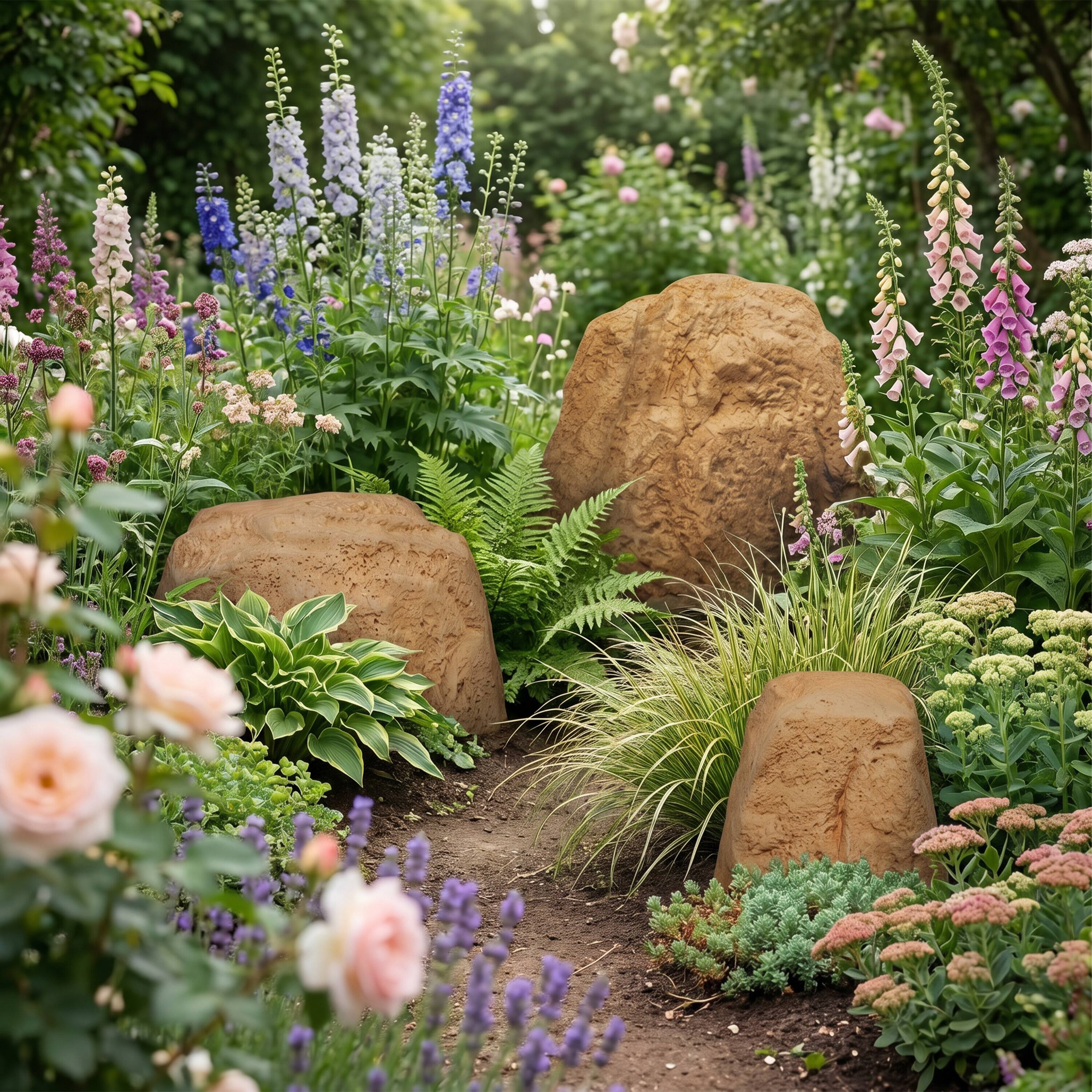 Alt View 6. Sunnydaze - 3-Piece Faux Landscape Rock Set - Sand.