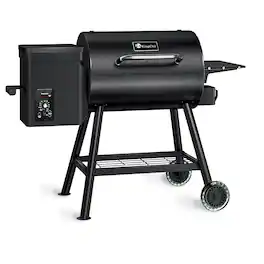 KingChii - 456 Sq. In. Electric Wood Pellet Grill and Smoker with Side Shelf and PID Temperature Control (180–425°F)