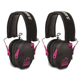 Walkers - Walker's Razor Slim Electronic Shooting Muffs 2-Pack, Pink - Black/Pink
