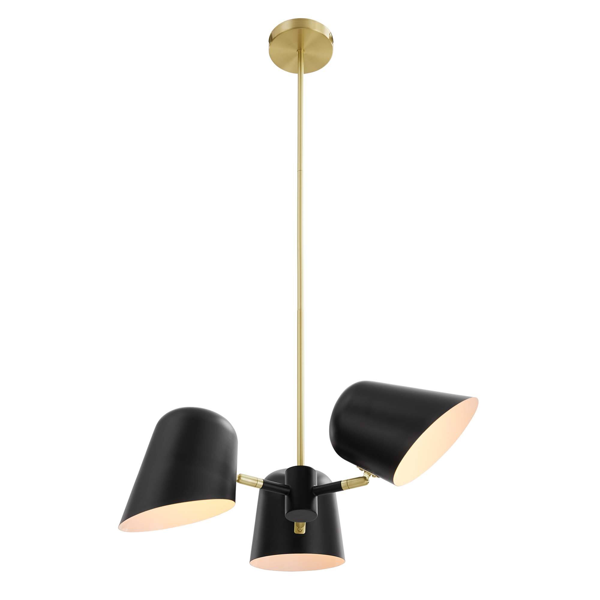 Alt View 1. Modway - Briana 3-Light Pendant Light by Modway - Black.