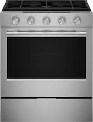 KitchenAid - 5.0 Cu. Ft. Slide-In Gas True Convection Range with Self Clean, Steam Clean, and 2-in-1 Burner - Stainless Steel - Front_Zoom