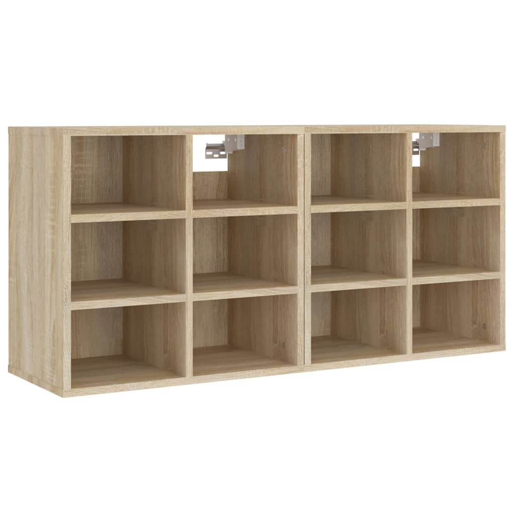 Alt View 2. Boyel Living - Sonoma Oak Shoe Cabinet Set of 2 Engineered Wood 12 Compartments Modern Simple Design - Brown.
