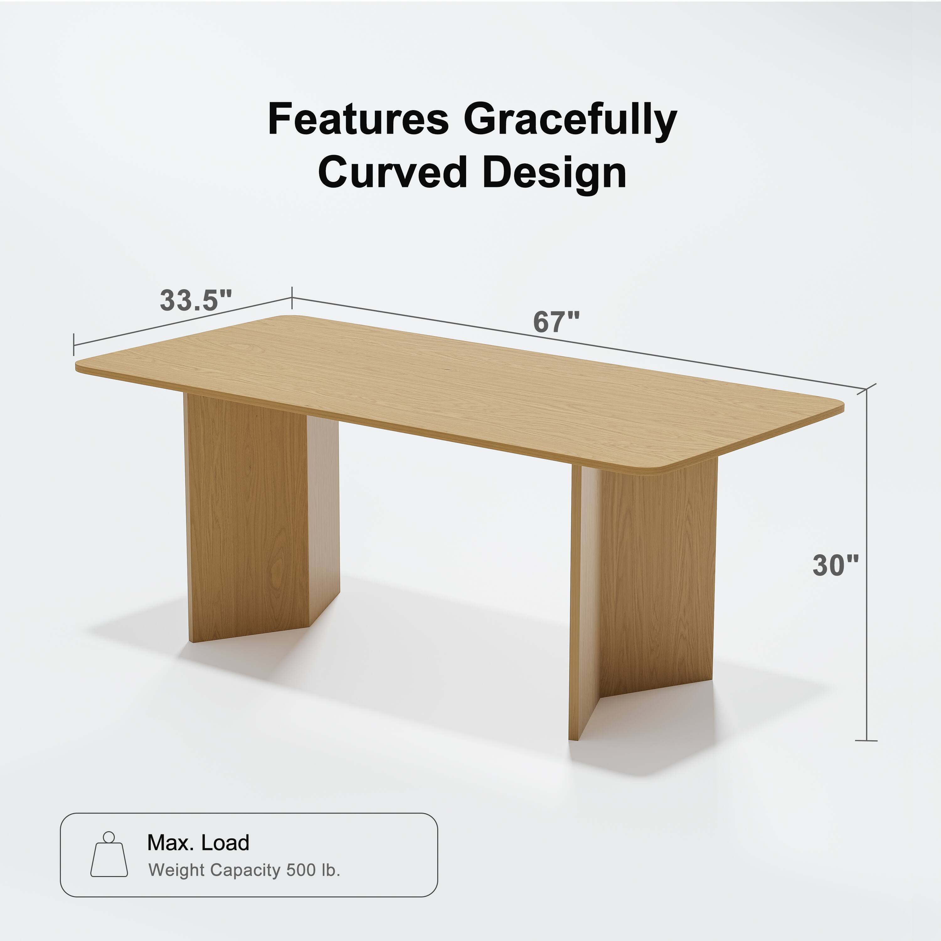 Features:  
- Gracefully Curved Design  
- Dimensions: 33.5" x 67" x 30"  
- Max. Load Weight Capacity: 500 lb.